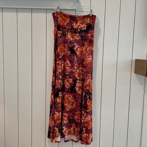 LuLaRoe Red Floral Maxi Skirt, Size M